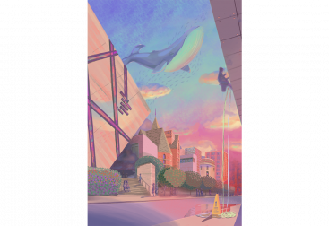 This is a digital illustration of the Happy Toronto poster series. It is a hand-drawn digital illustration by Procreate.