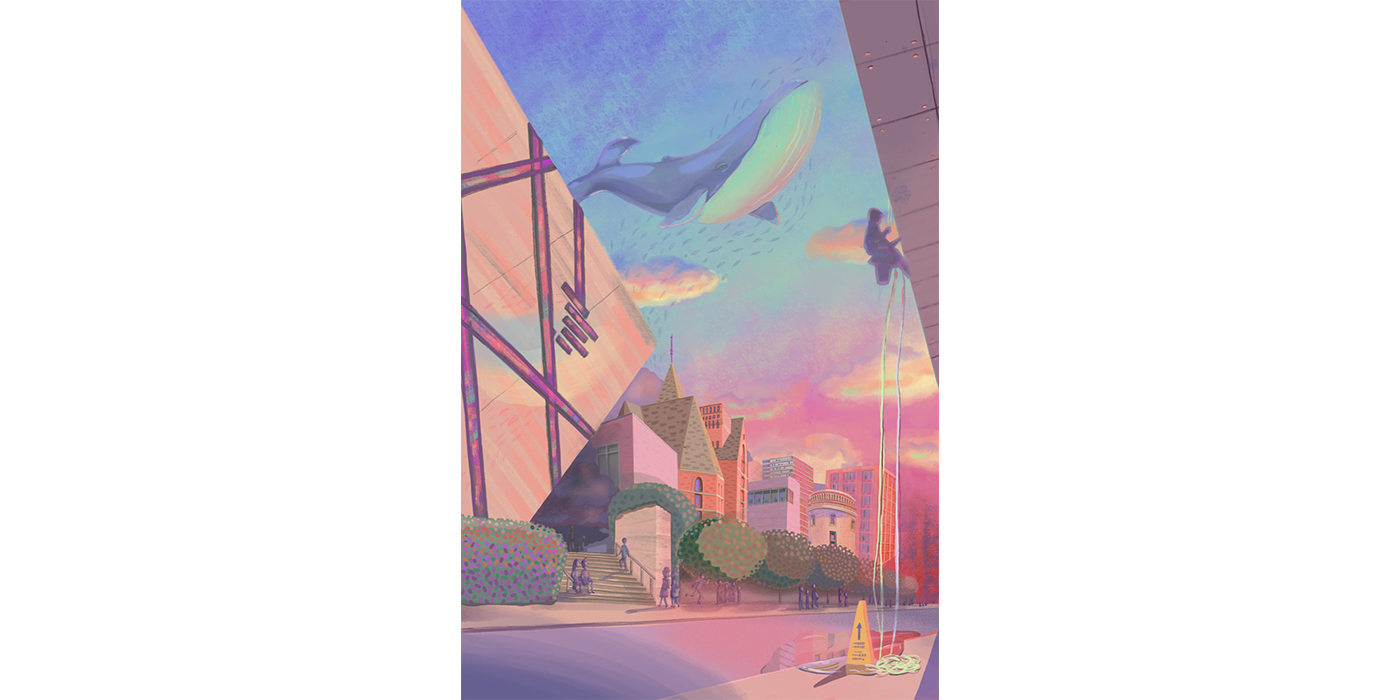 This is a digital illustration of the Happy Toronto poster series. It is a hand-drawn digital illustration by Procreate.