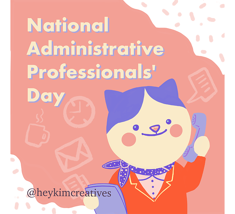 National Administrative Professionals day ad for Instagram. Digitally hand-drawn.