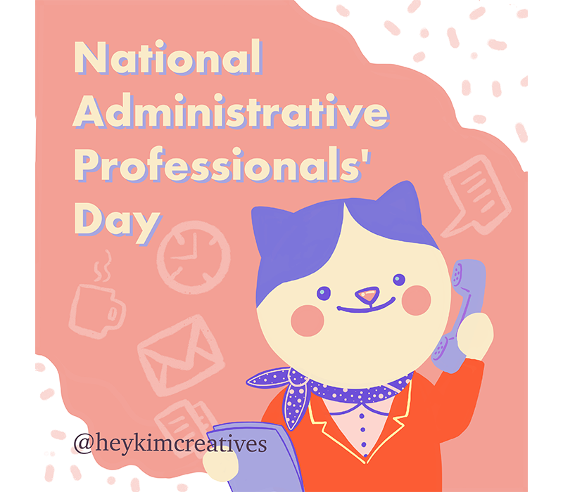National Administrative Professionals day ad for Instagram. Digitally hand-drawn.